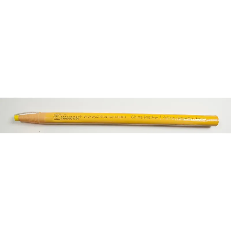 6.8 In. L Yellow China Marker - Waterproof, Round, 1 Pc