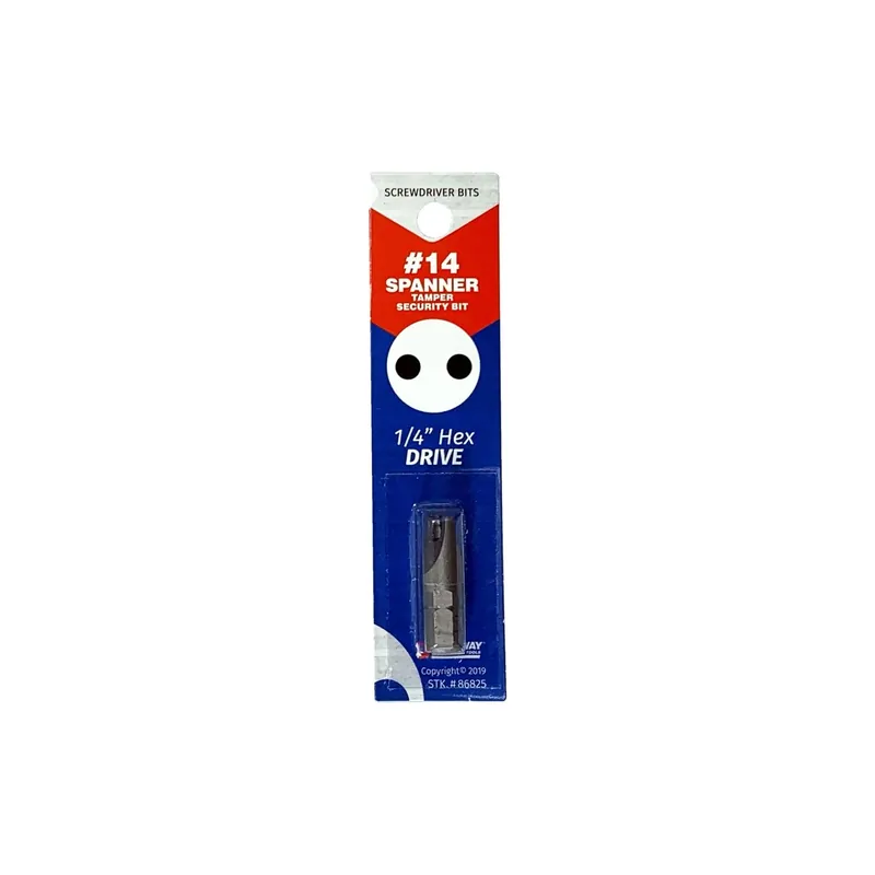 14 In. X 1 In. L Tamper-proof Spanner Security Bit S2 Tool Steel