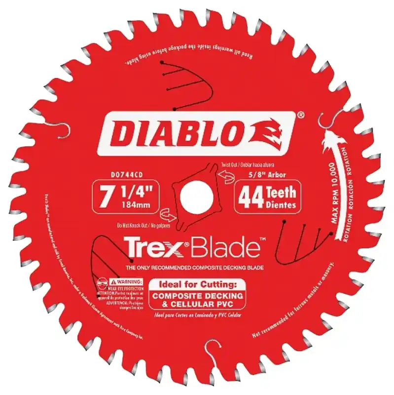Diablo TrexBlade 7-1/4 In. D X 5/8 In. TiCo Hi-Density Carbide Circular Saw Blade 44 Teeth 1 Pk