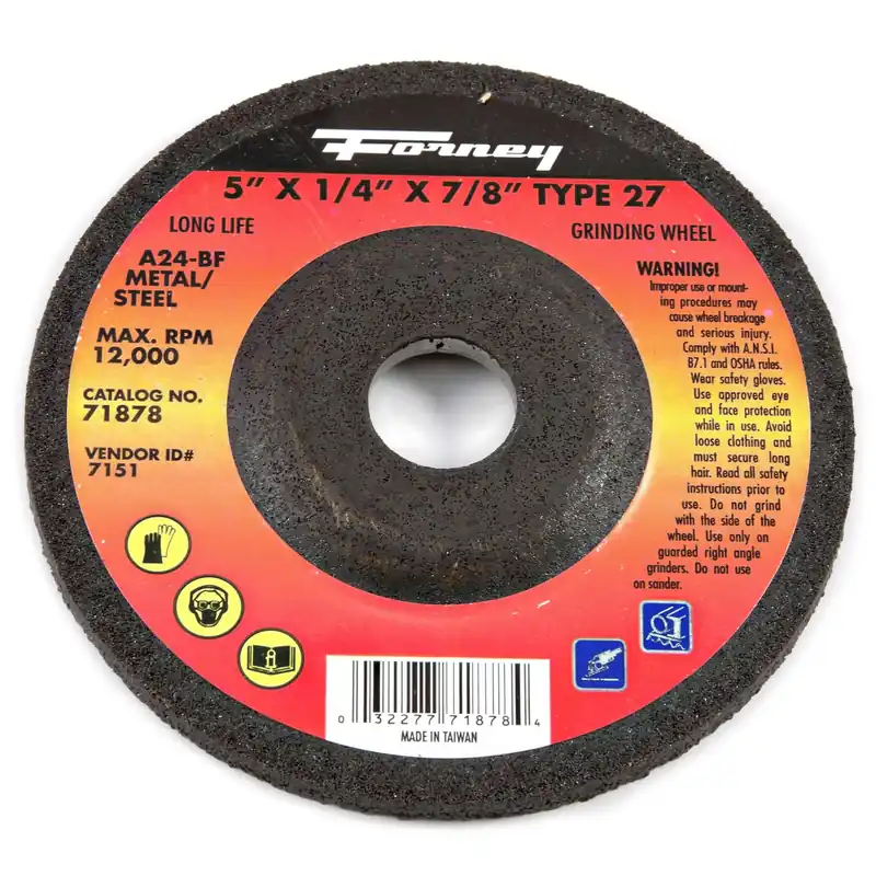 Type 27 5 In. X 1/4 In. X 7/8 In. Metal Grinding Wheel
