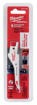 Milwaukee Ductwork 3-1/3 In. Bi-Metal Sheet Metal Cutter Reciprocating Saw Blade 30 TPI 5 Pk