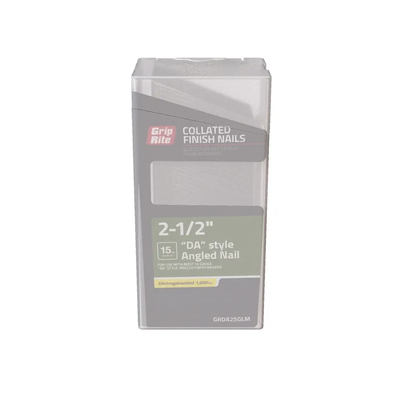 Grip-Rite 2-1/2 In. L X 15 Ga. Angled Strip Electro Galvanized Finish Nails 34 Deg 1000 Pk