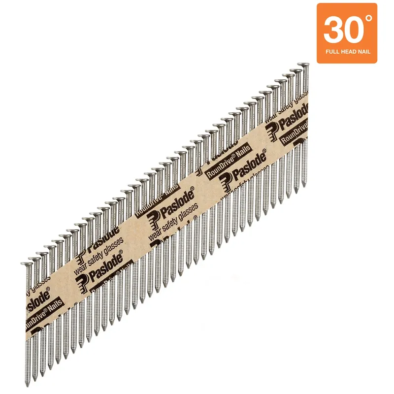Paslode RounDrive 2-3/8 In. L Straight Strip Brite Framing Nails 30 Deg 2000 Pk