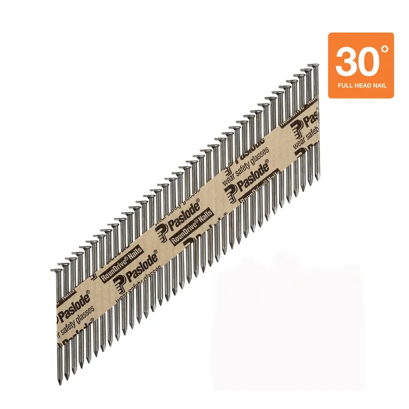 Paslode RounDrive 2-3/8 In. L Straight Strip Brite Framing Nails 30 Deg 2000 Pk