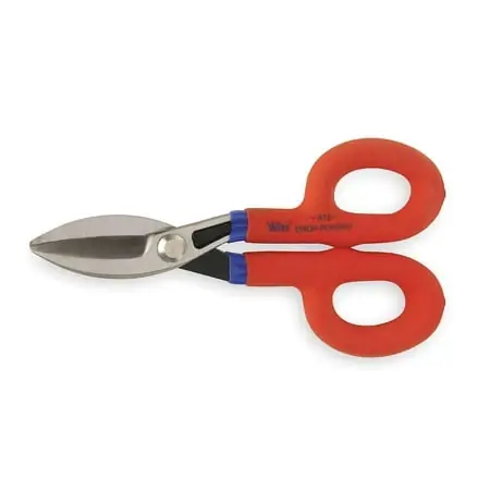 A13n 7-inch Straight Pattern Tin Snip With Cushioned Handles And 1-3/4-inch Cut Capacity