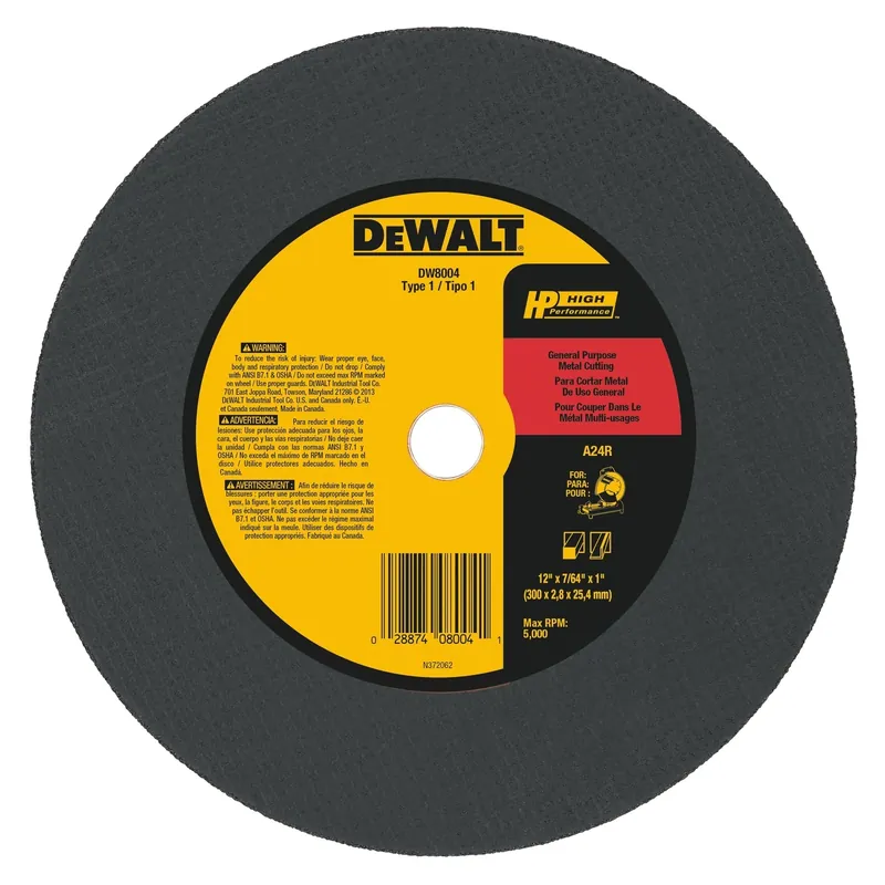 Cutting Wheel, General Purpose, 1 X 7/64 X 12 In.