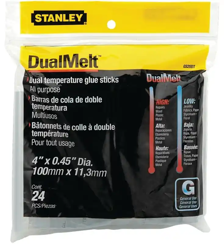STANLEY 0.5 In. D X 4 In. L Glue Sticks Clear 24 Pk