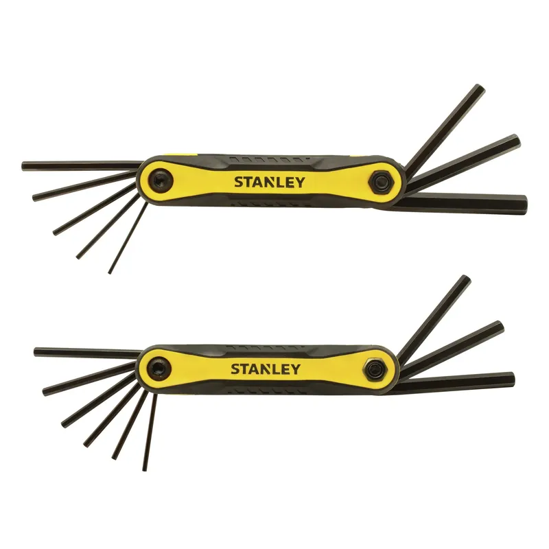Stanley Multi-Size Metric And SAE Fold-Up Locking Hex Key Set 17 Pc