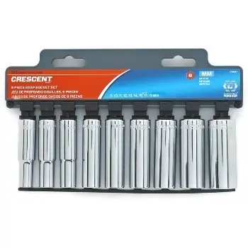 Crescent 9 Piece 3/8 Inch Drive 6 Point Deep Socket Set Model Csas7