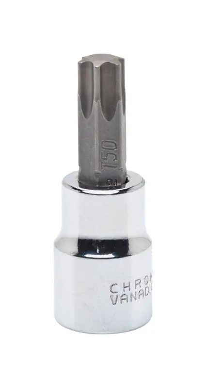 T27 1/4 In. Drive 6 Point Standard Torx Bit Socket - Chrome Vanadium Steel
