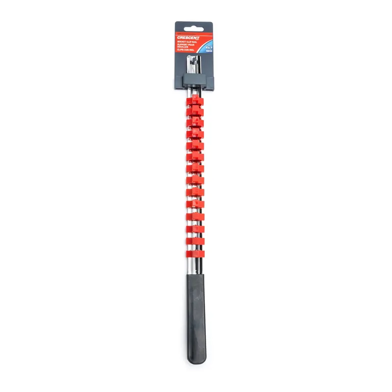 17-1/2 In. L X 3/8 In. Sae Socket Rail With 14 Clips - 15 Pieces