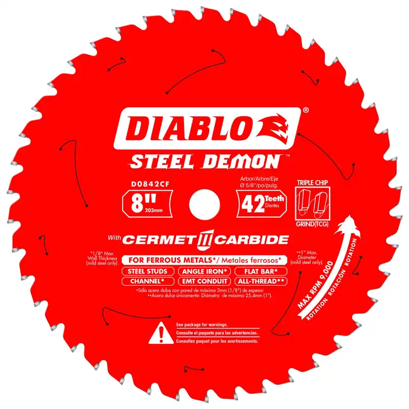 Diablo Steel Demon 8 In. D X 5/8 In. Cermet Metal Saw Blade 42 Teeth 1 Pk