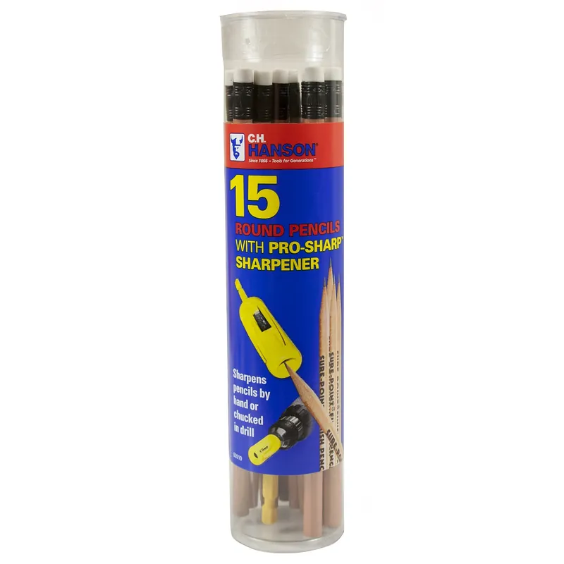C.H. Hanson Pro-Sharp 8 In. L Finishing Carpenter Pencil And Sharpener Beige 15 Pc