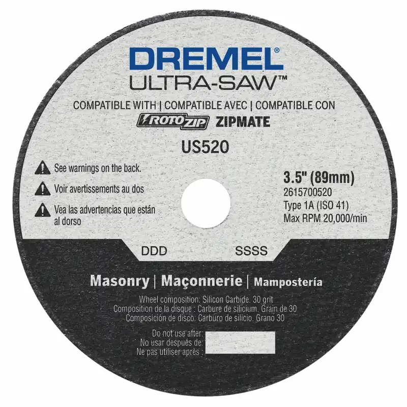 Dremel Ultra-Saw 3-1/2 In. D X 1/2 In. X 0.094 In. Thick Silicon Carbide Masonry Cutting Wheel 1 Pk