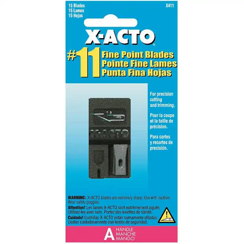 X-Acto Carbon Steel Light Duty Blade Dispenser With Blades 15 Pk