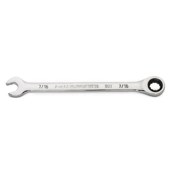 Combination Ratcheting Wrench, 90-Tooth, 12-Point, 7/16 In.