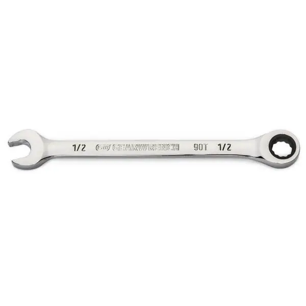 Combination Ratcheting Wrench, 90-Tooth, 12-Point, 1/2 In.