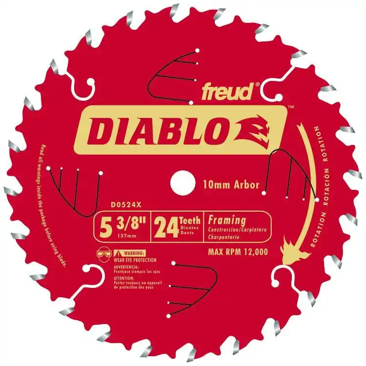Diablo 5-3/8 In. D X 10 Mm TiCo Hi-Density Carbide Trim Saw Blade 24 Teeth 1 Pk