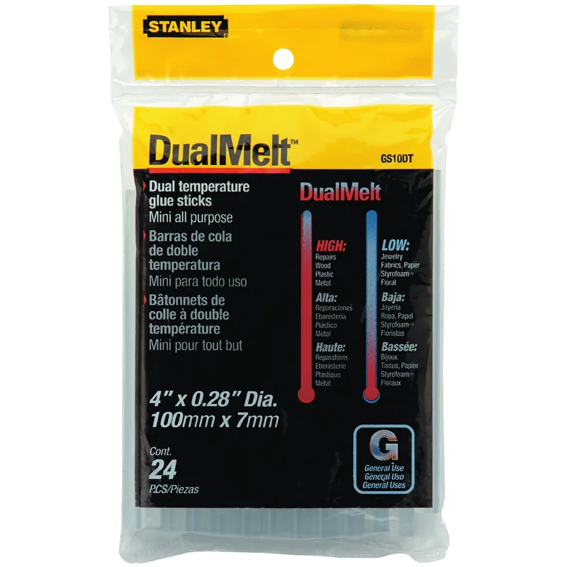 STANLEY 0.3 In. D X 4 In. L Mini Glue Sticks Clear 24 Pk