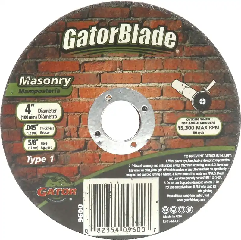Thin Cut Type 1 4 In. X 0.045 In. X 5/8 In. Metal Cut-off Wheel