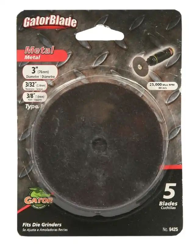 Gator 3 In. D X 3/8 In. X 3/32 In. Thick Aluminum Oxide Type 1 Metal Cut-Off Blade 5 Pc