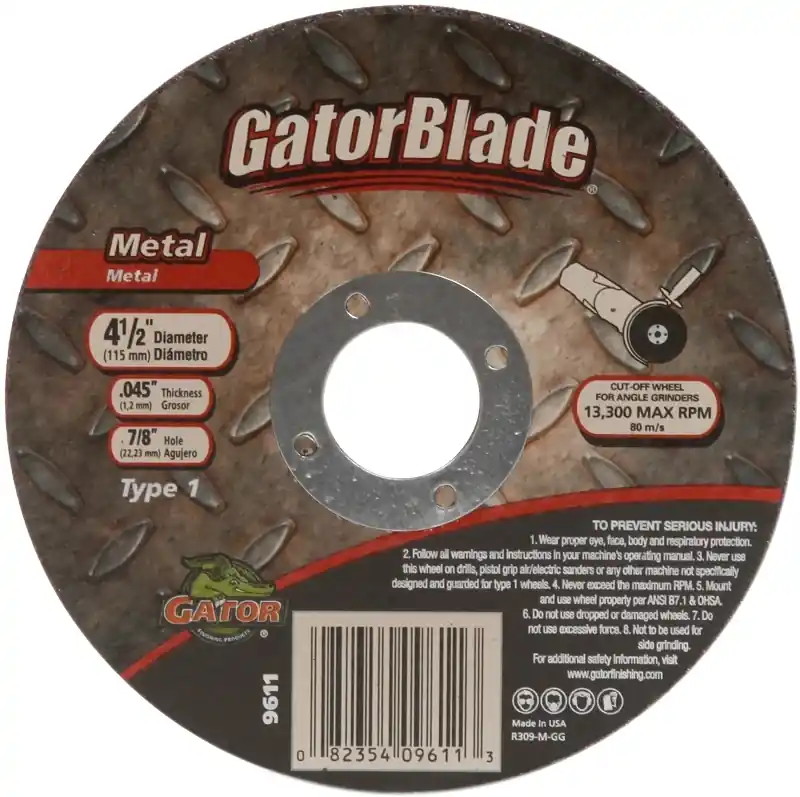 Thin Cut Type 1 4-1/2 In. X 0.045 In. X 7/8 In. Metal Cut-off Wheel