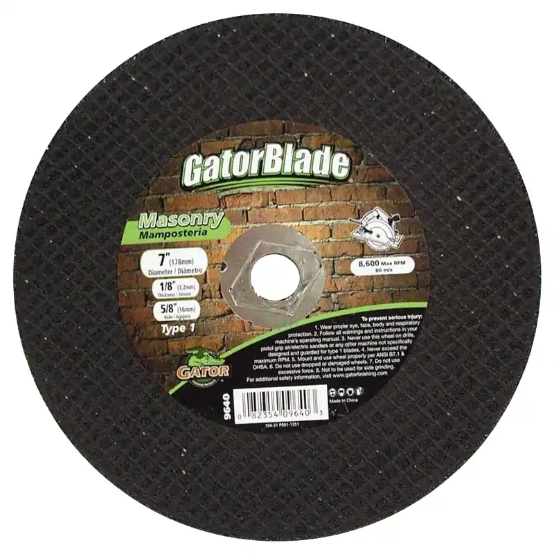 Type 1 7 In. X 1/8 In. X 5/8 In. Masonry Cut-off Wheel