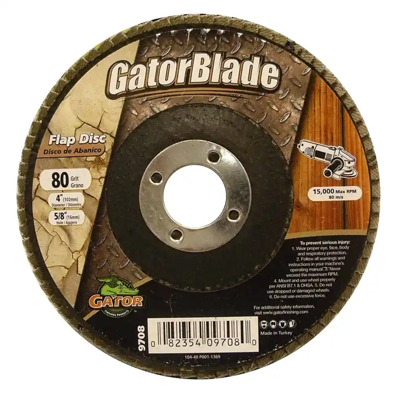 Gator 4 In. D X 5/8 In. Zirconia Aluminum Oxide Flap Disc 80 Grit 1 Pk