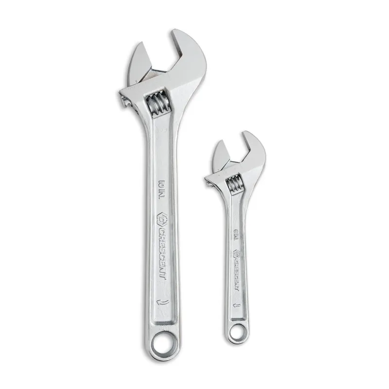 Adjustable Wrench Set 6 And 10 In. L Metric And Sae 2 Piece