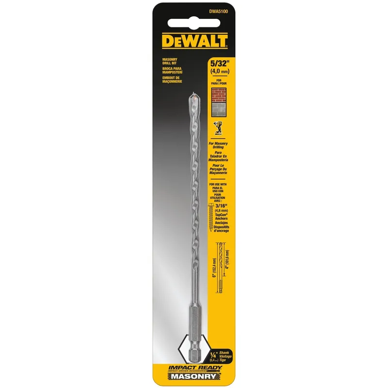Rotary Masonry Bit, 5/32 In.