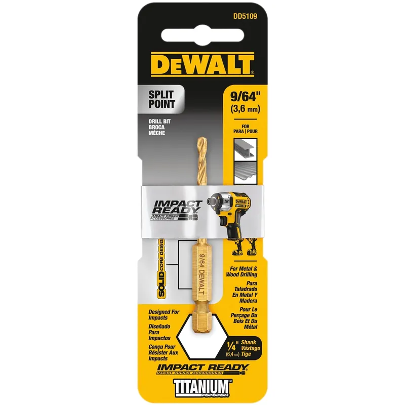 Titanium Impact Drill Bit, 9/64 In.