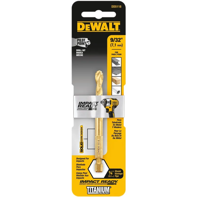 Titanium Impact Drill Bit, 9/32 In.