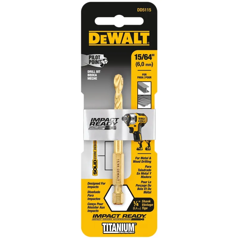 Titanium Impact Drill Bit, 15/64 In.