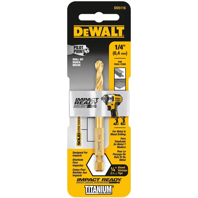 Titanium Impact Drill Bit, 1/4 In.