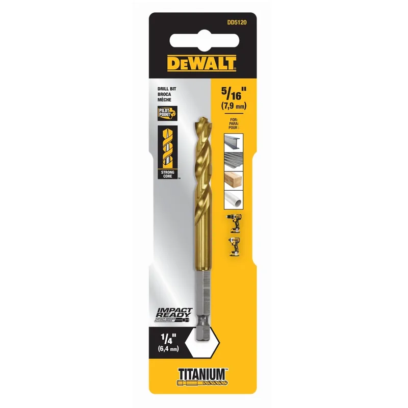Titanium Impact Drill Bit, 5/16 In.