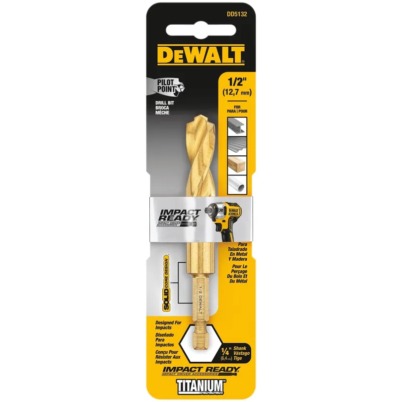 Titanium Impact Drill Bit, 1/2 In.