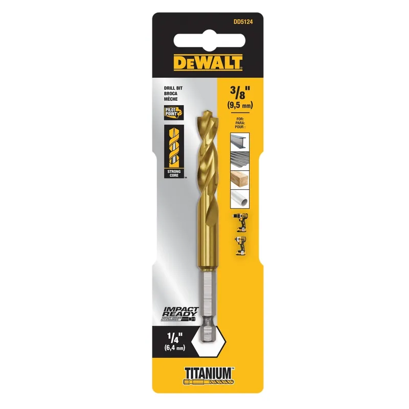 Titanium Impact Drill Bit, 3/8 In.