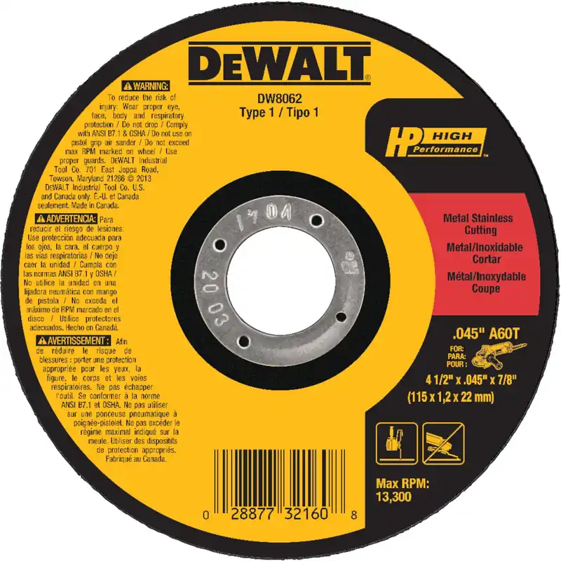 Thin Metal Cut-Off Wheel, 4-1/2 In.