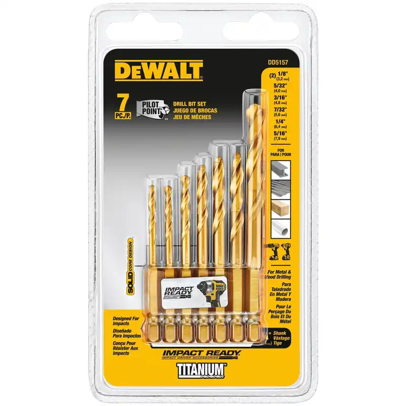7-Pc. Titanium Impact Ready Drill Bit Set
