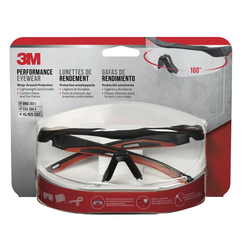 Safety Glasses, Black/Red