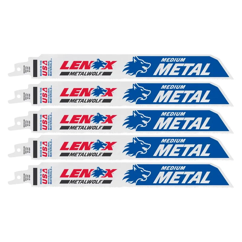 Lenox METALWOLF 9 In. Bi-Metal WAVE EDGE Reciprocating Saw Blade 18 TPI 5 Pk