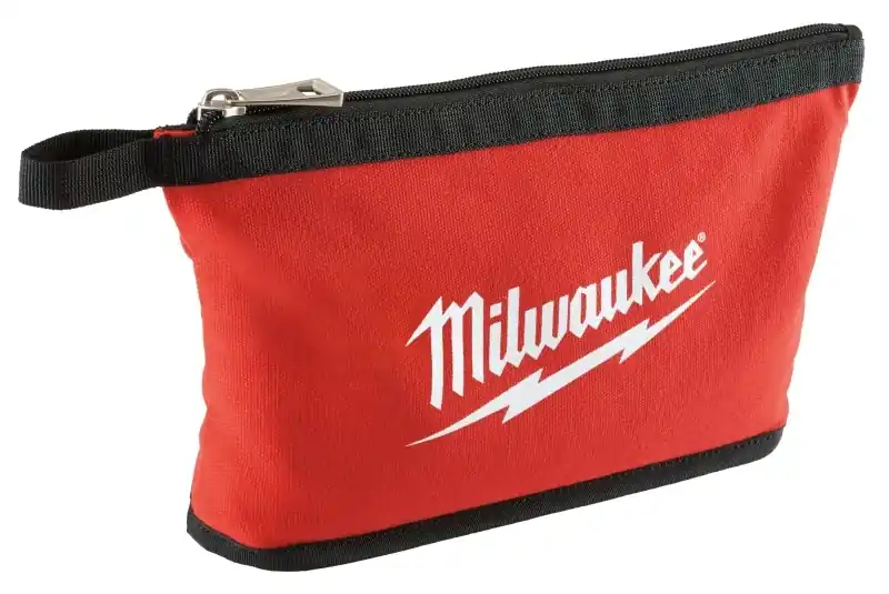 0.25 In. W X 8 In. H Red Canvas Tool Pouch With Zippered Top
