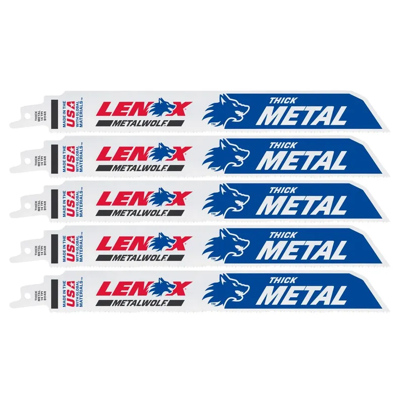 Lenox METALWOLF 9 In. Bi-Metal WAVE EDGE Reciprocating Saw Blade 14 TPI 5 Pk