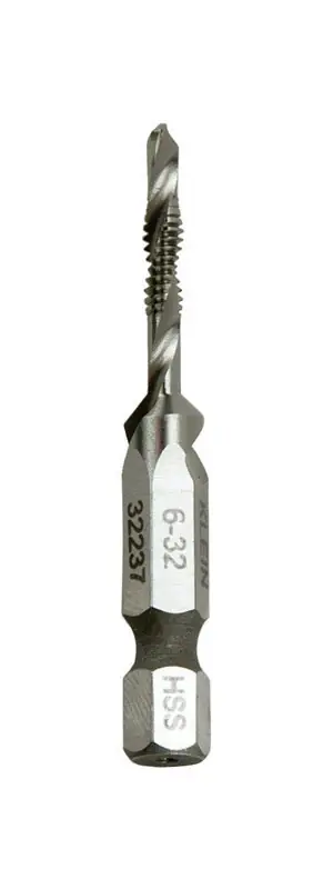 High Speed Steel Drill And Tap Bit 6-32 1/4 In. Hex