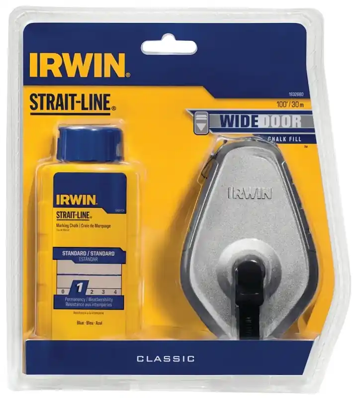 Strait-Line 100 Ft. Aluminum Chalk LIne Reel + Blue Chalk, 4 Oz.