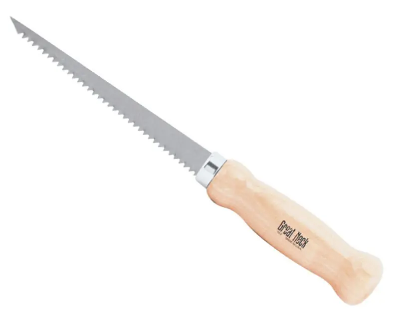 6 Inch Steel Wallboard Saw With Hardwood Handle And Pointed Blade