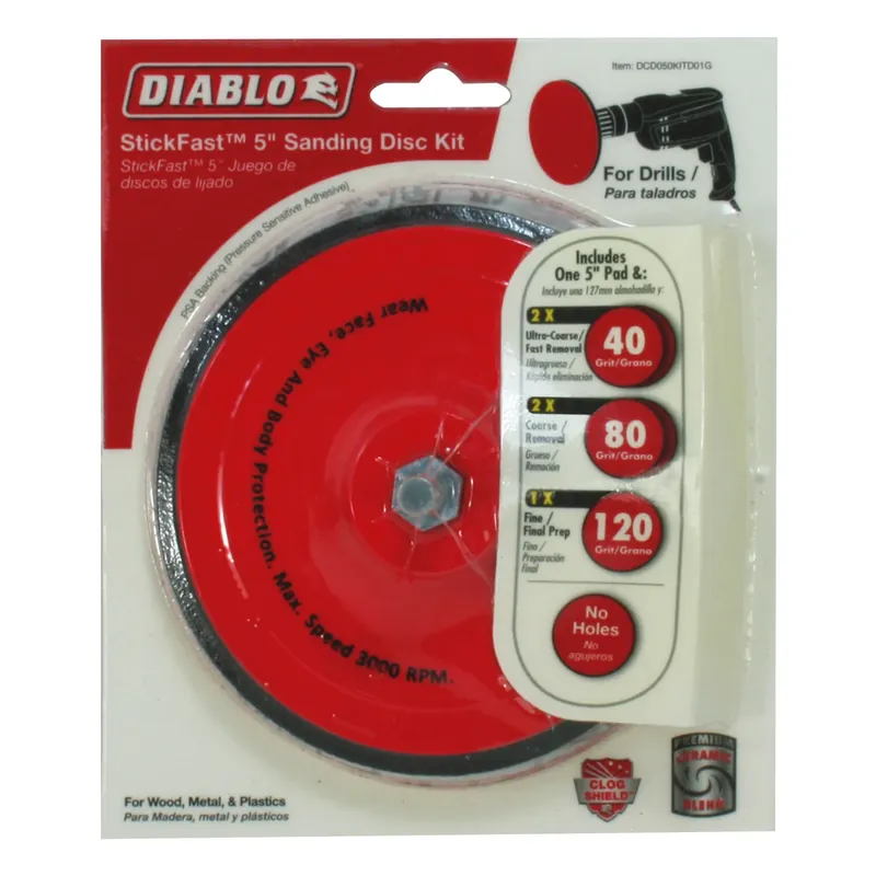 Diablo StickFast 5 In. Ceramic Blend Adhesive Sanding Disc Kit Assorted 6 Pk