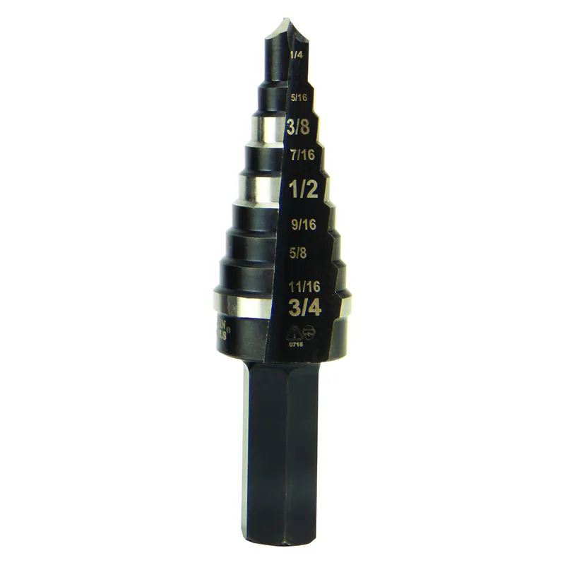High Speed Steel Double Flute Step Drill Bit 3/8 In. Hex Shank