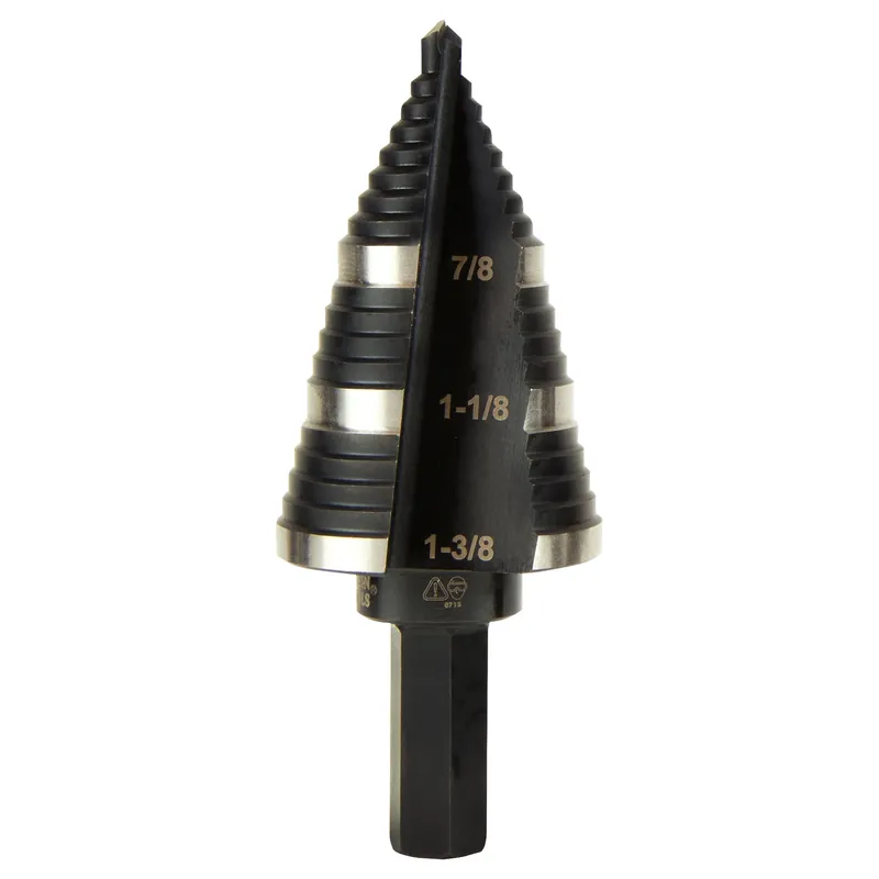 High Speed Steel Double Flute Step Drill Bit 1.375 In. Hex Shank