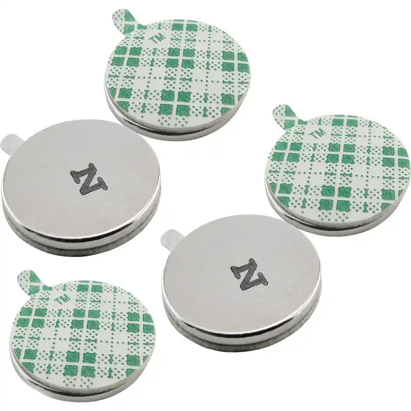 Magnet Source 0.75 In. L X 0.75 In. W Silver Disc Magnets With Adhesive 3.91 Lb. Pull 5 Pc